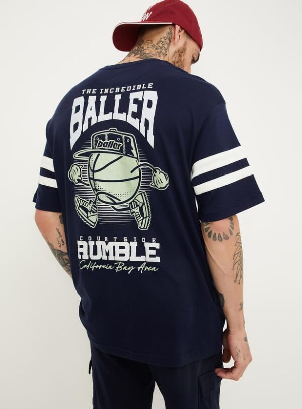 Men Back Printed Athleisure T-shirt